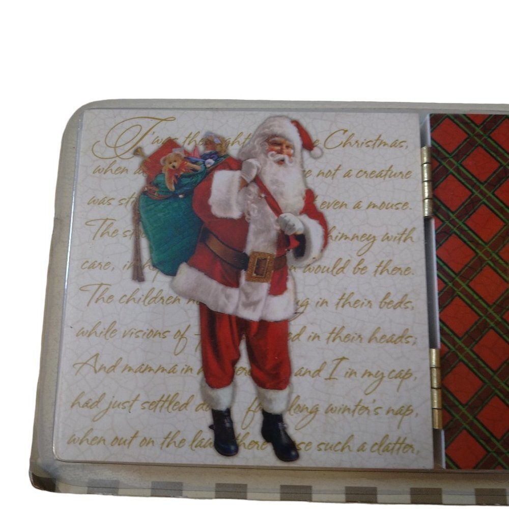 American Greetings Christmas Santa Hinged Wood Photo Frame With Santa New CB1 - Picture 3 of 6